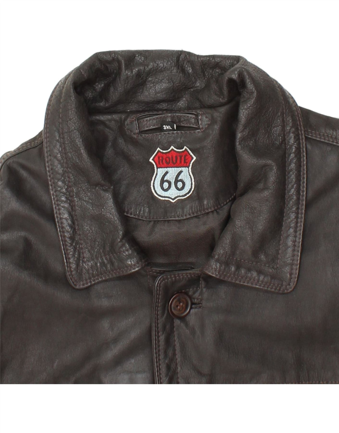 ROUTE 66 Herre Læderfrakke UK 46 3XL Sort Læder