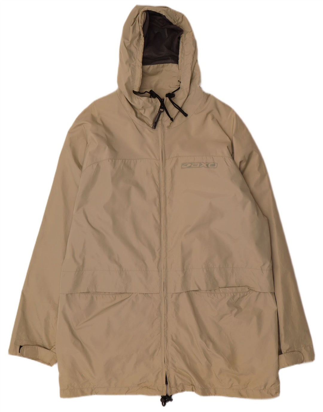 AXO Herre Hooded Windbreaker Coat UK 40 Stor Beige Polyamid