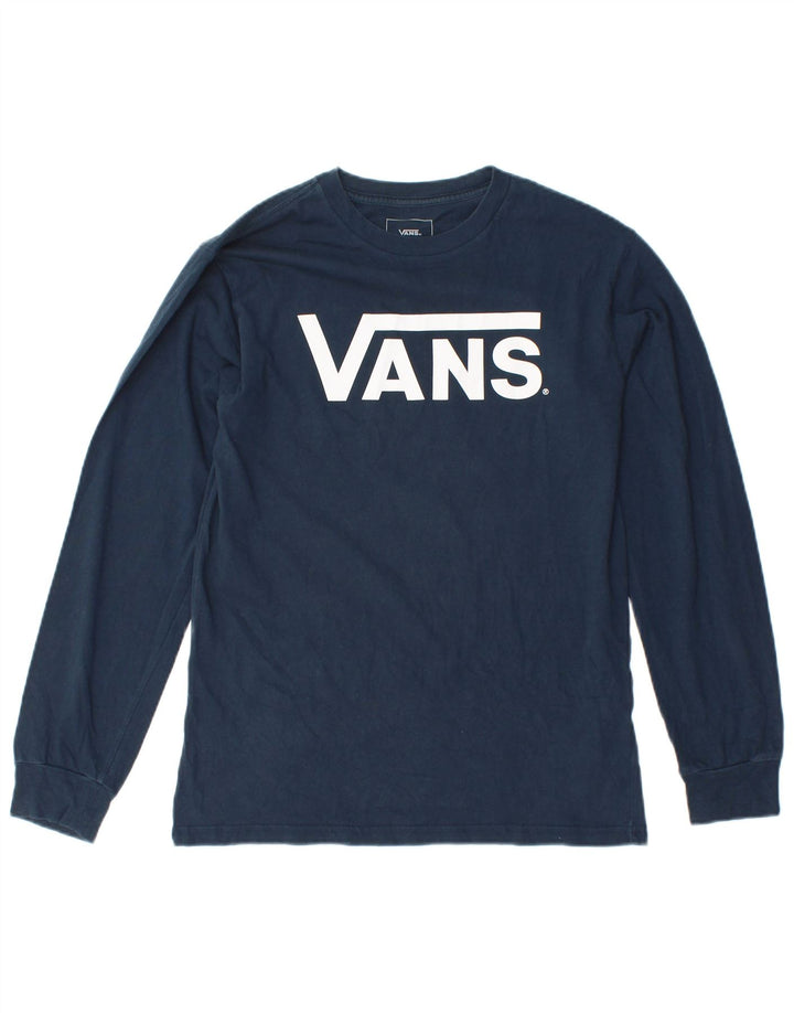 VANS Dame Classic Fit Grafisk Top Langærmet UK 10 Small Navy Blue
