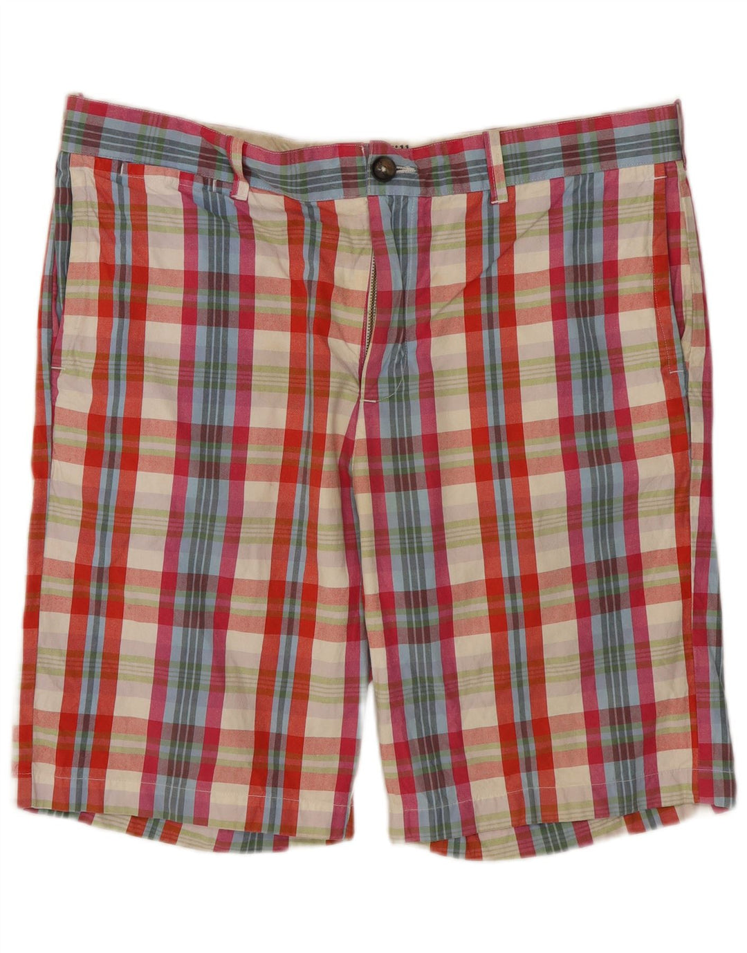 JACK WILLS Chino Shorts til mænd W34 Stor flerfarvet ternet bomuld
