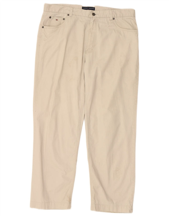 TOMMY HILFIGER Mens Straight Jeans W36 L27 Beige Cotton