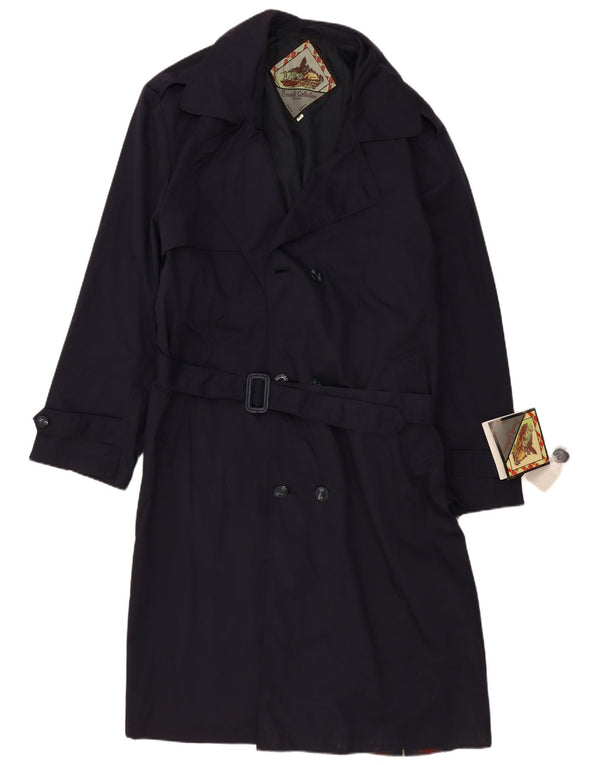 Vintage Trench Coat til mænd UK 42 XL Navy Blue Polyester