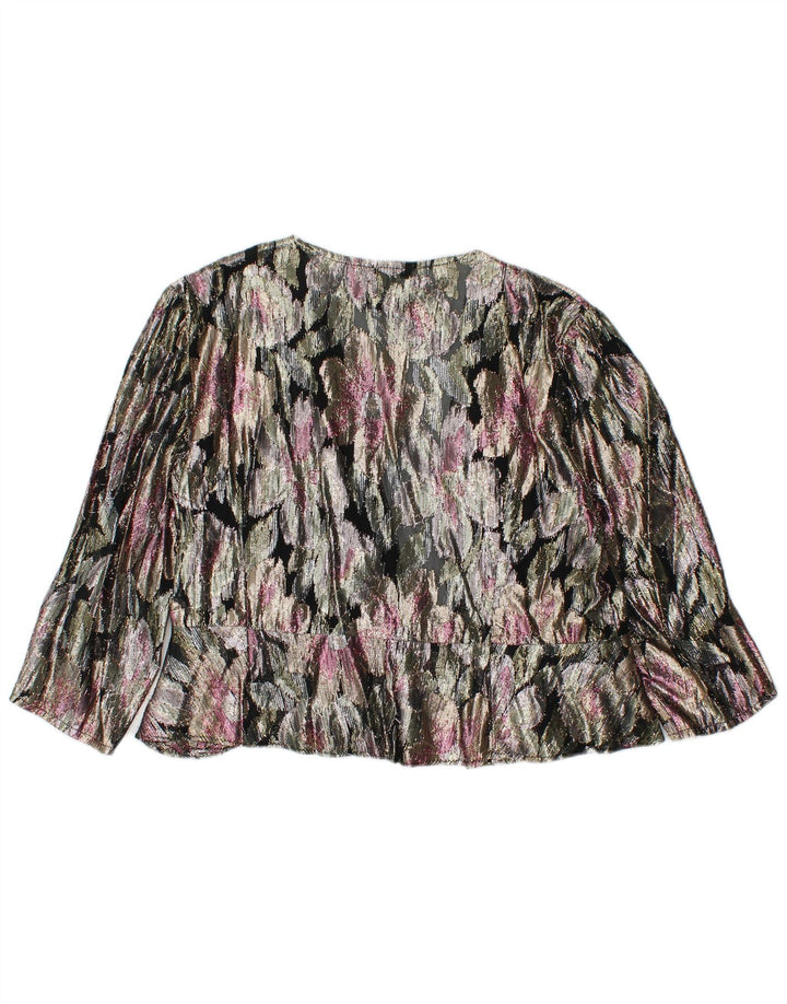 ARELLA Womens Crop Cardigan Top UK 16 Large Multicolored Floral