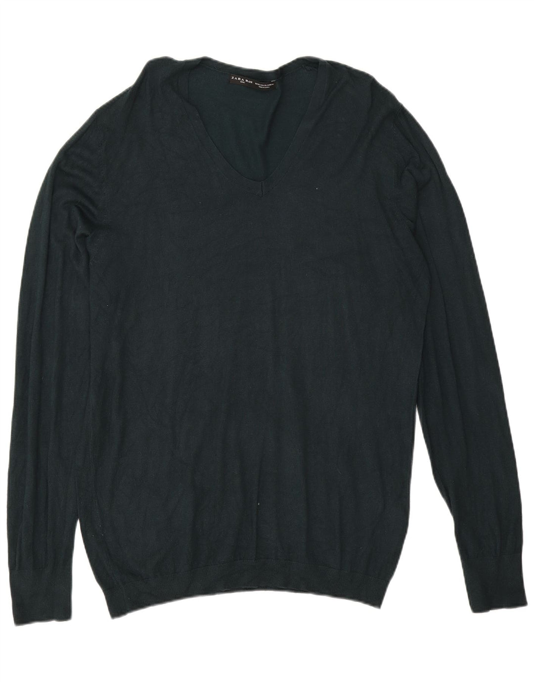Zara Herre V-hals sweater XL Grøn viskose