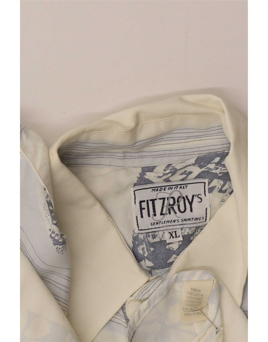 Fitzroy Herreskjorte XL Blå Paisley Viscose