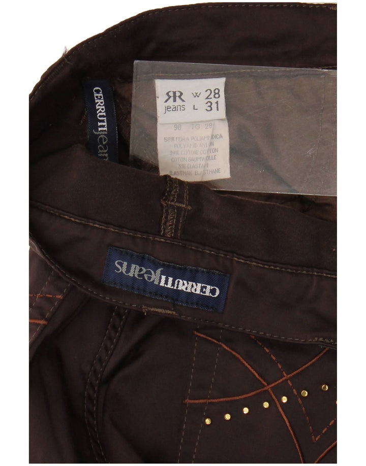 Cerruti 1881 Dame Bootcut Casual Bukser W28 L31 Brun Polyamid
