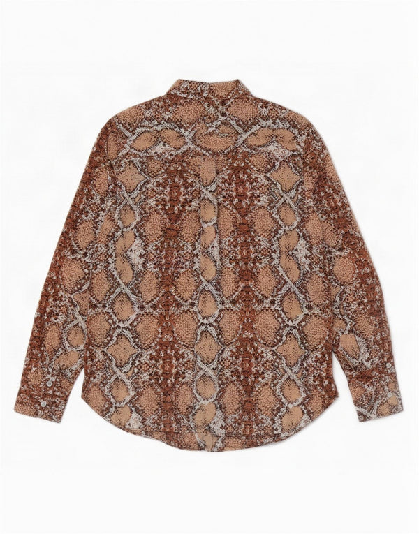 Marks & Spencer Dameskjortebluse UK 8 Small Brown Animal Print Polyester