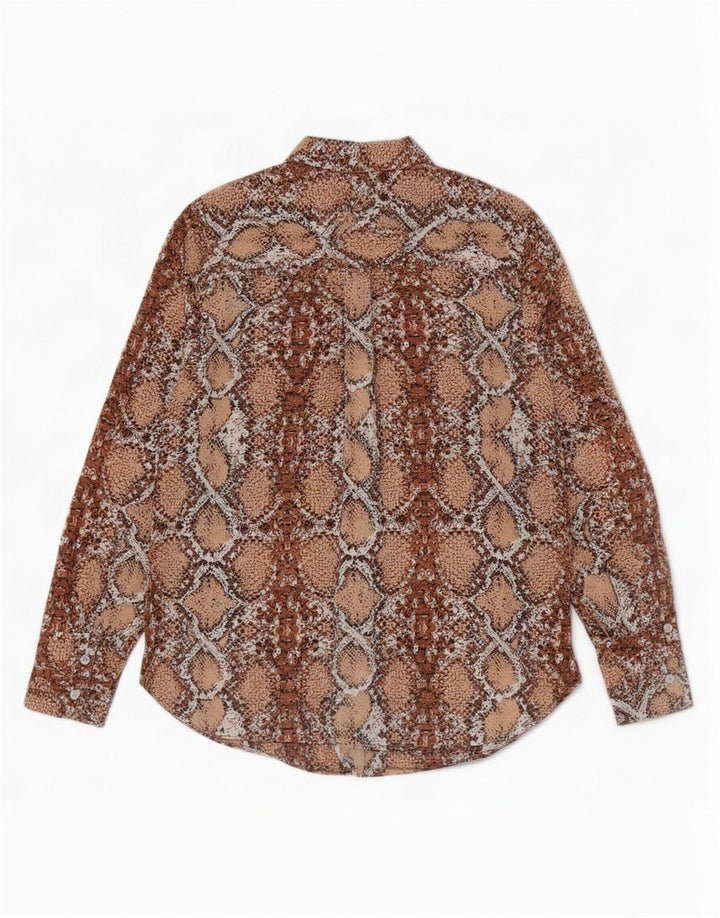 Marks & Spencer Dameskjortebluse UK 8 Small Brown Animal Print Polyester