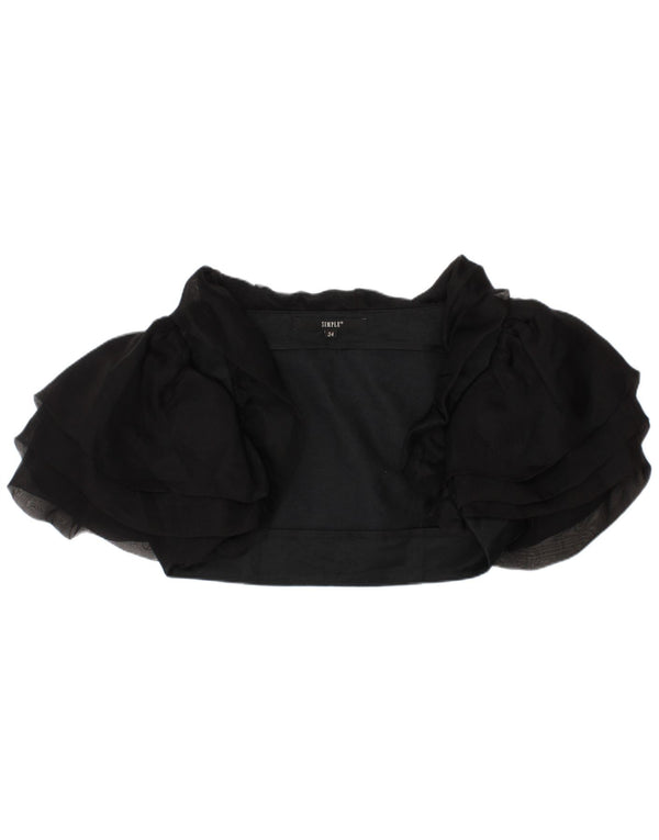 Vintage Bolero Top til kvinder IT 34 2XS Sort Silke