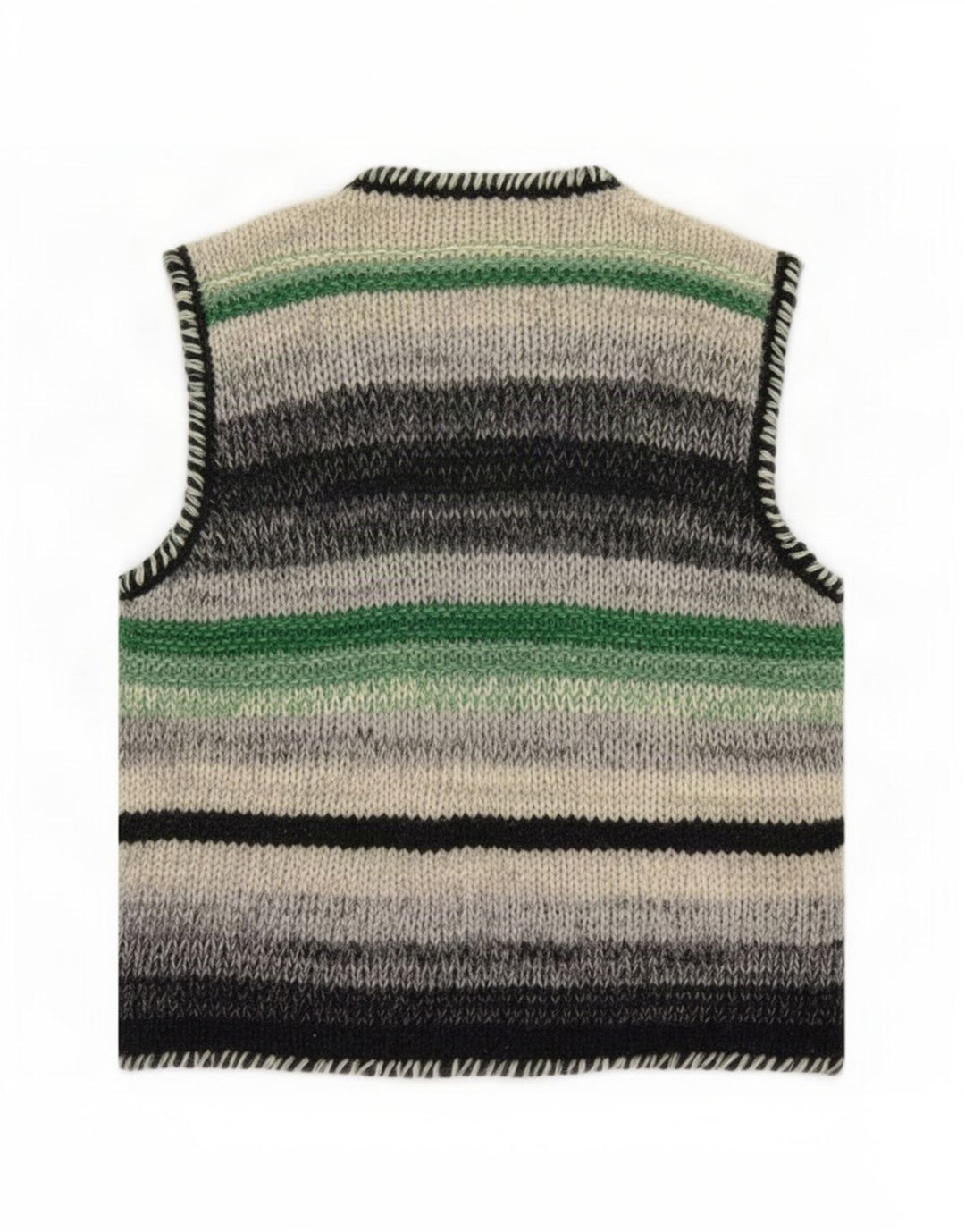 Benetton Dame Ærmeløs Cardigan Sweater UK 12 Medium Flerfarvet