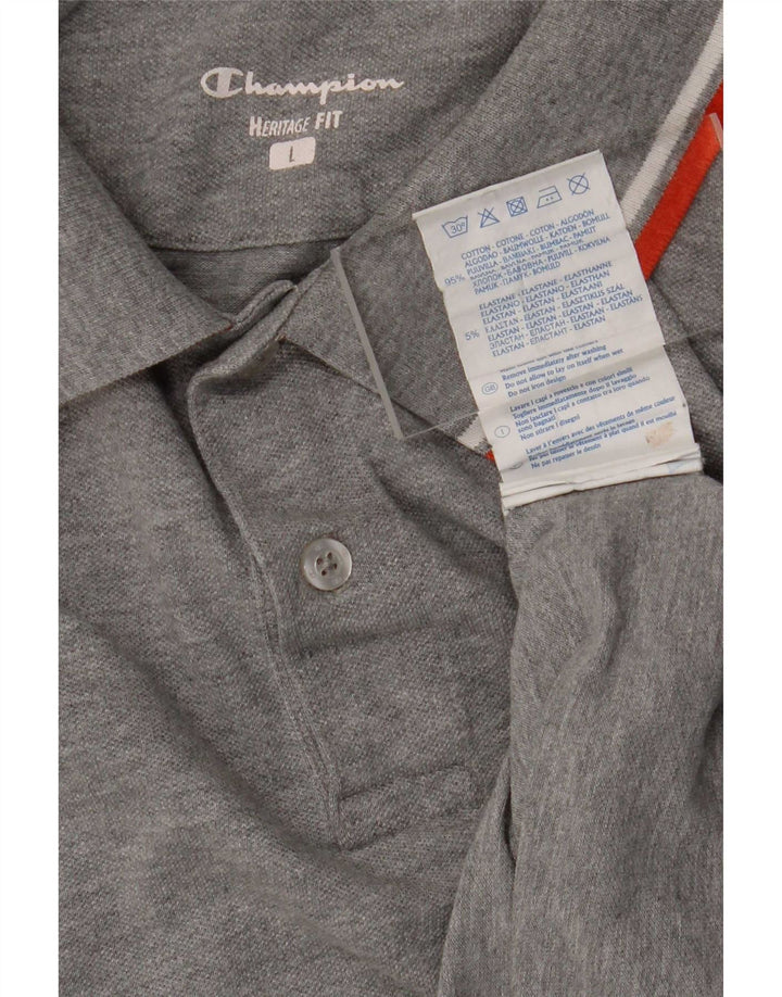 Champion Heritage Fit Polo Shirt Stor Grå Bomuld