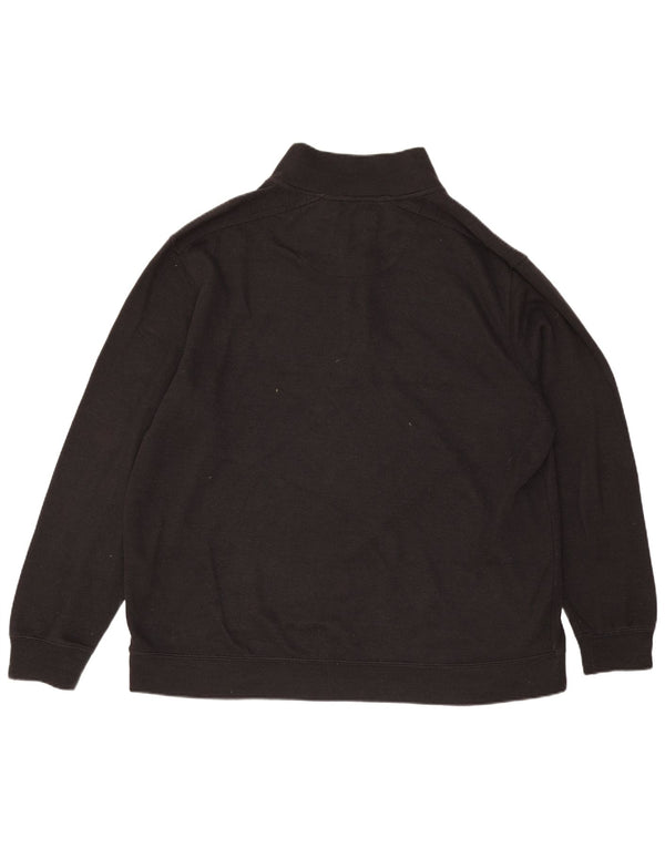 Pierre Cardin Herre Zip Neck Sweatshirt Jumper 4XL Sort Bomuld