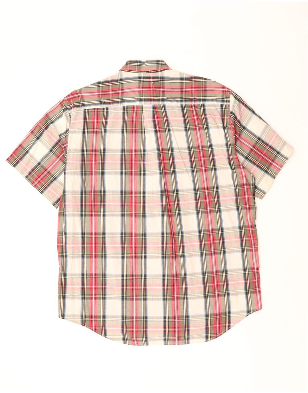 BENETTON kortærmet herreskjorte Stor flerfarvet ternet