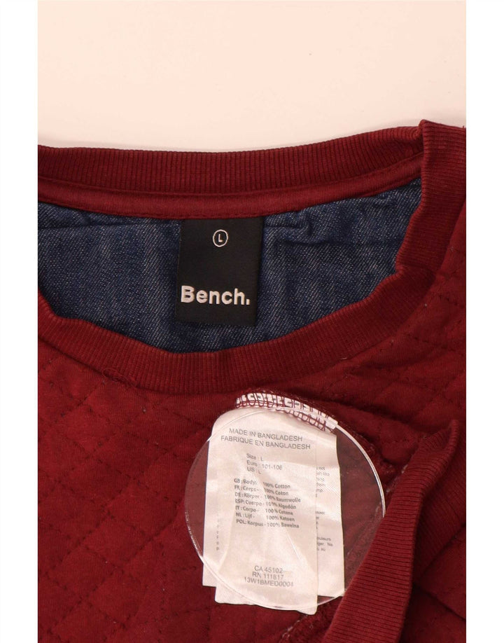 Bænk Herre Sweatshirt Jumper Stor Rød Colourblock Bomuld