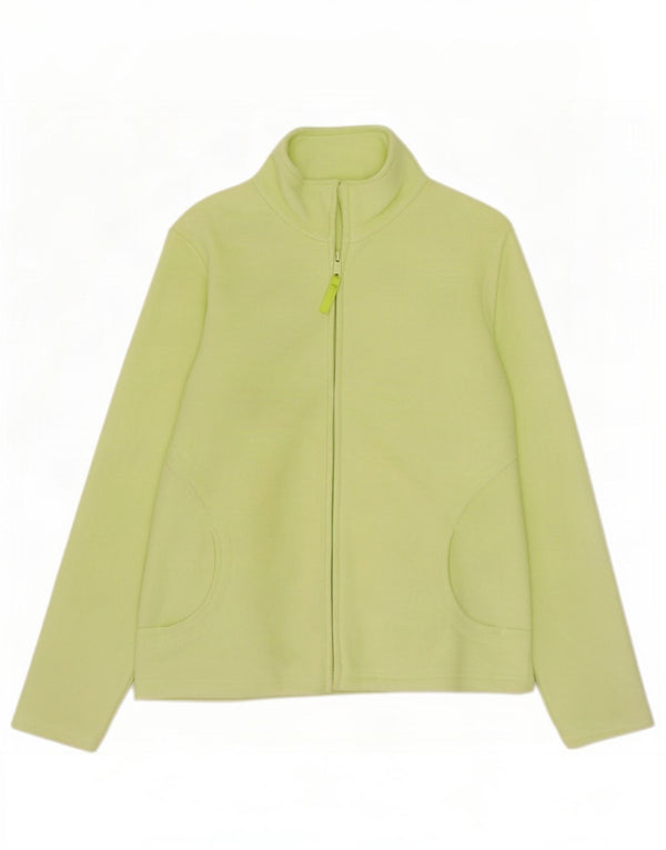 Marks & Spencer Womens Fleece Jacket UK 12 Medium Green Polyester
