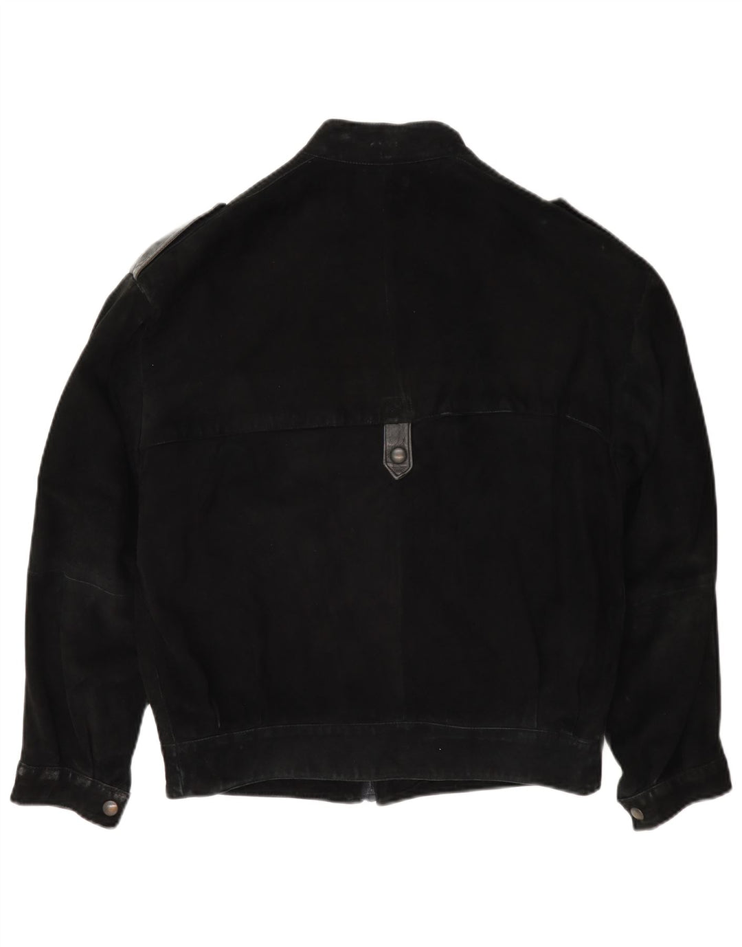Vintage Herre Military Suede Bomber Jacket IT 46 Small Black