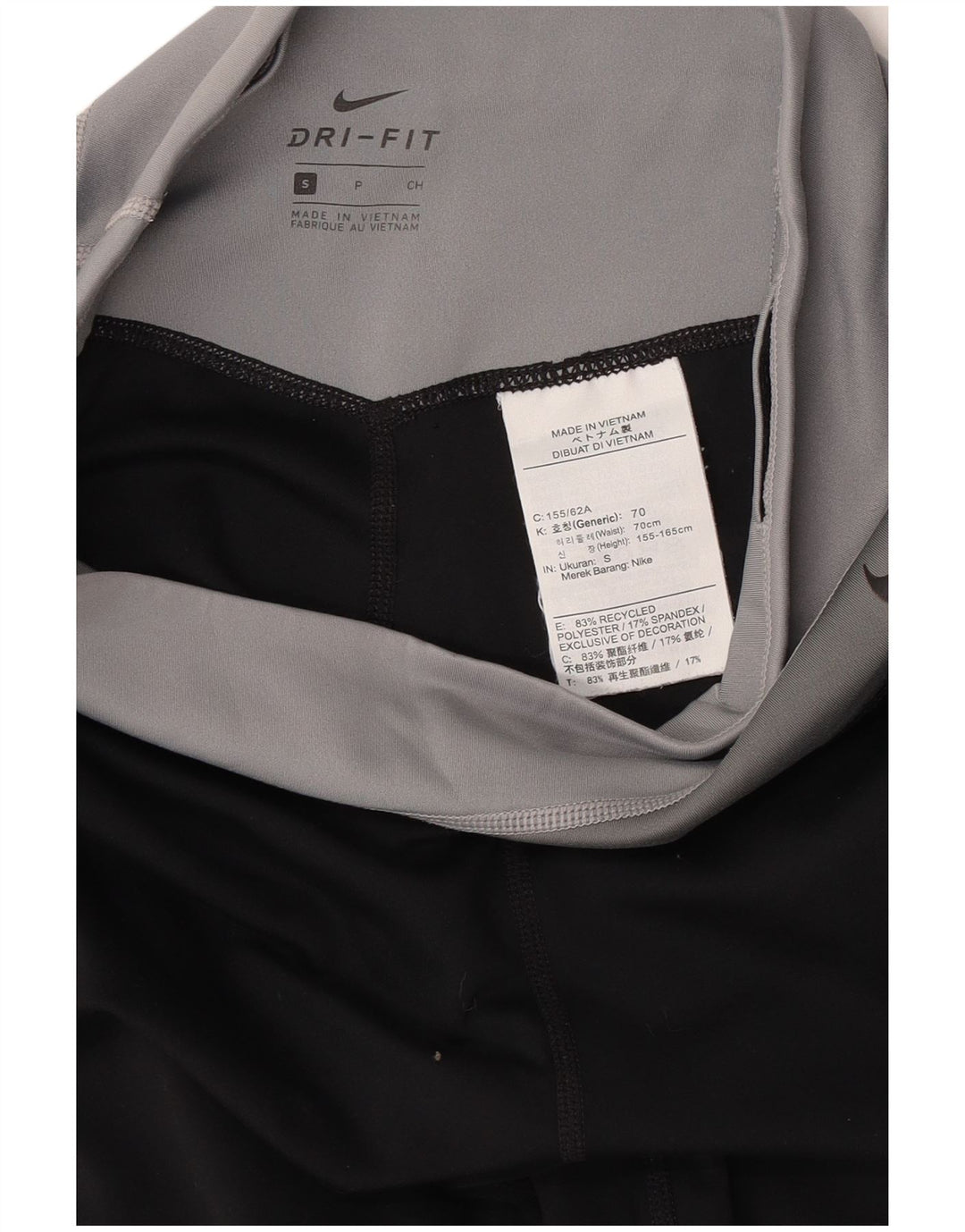 NIKE Dame Dri Fit Grafiske Crop Leggings UK 8 Small Black Colourblock