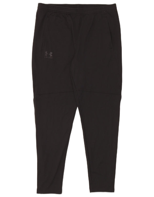 Under Armour Mens Fitted Tracksuit Trousers XL Black Polyester