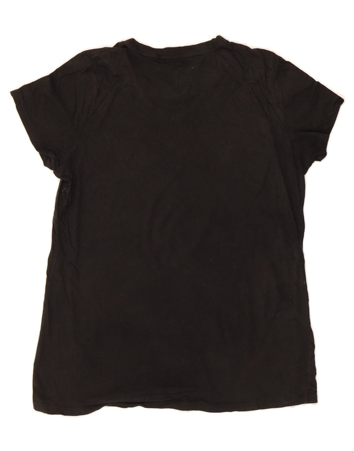 CHAMPION Womens Graphic T-Shirt Top UK 14 Medium Black Cotton Vintage Champion and Second-Hand Champion from Messina Hembry 
