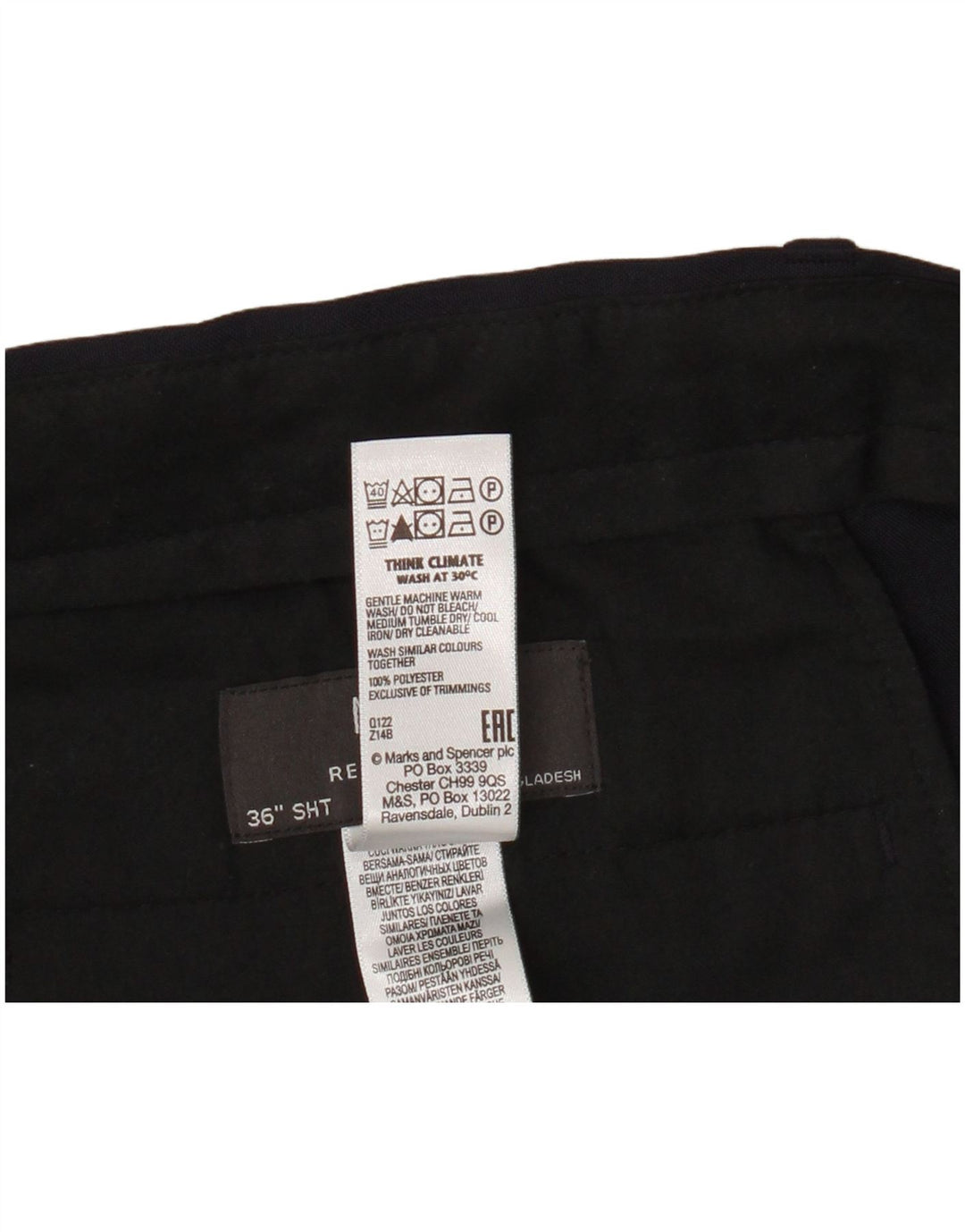 Marks & Spencer Herre Regular Fit Chinobukser W36 L29 Marineblå polyester