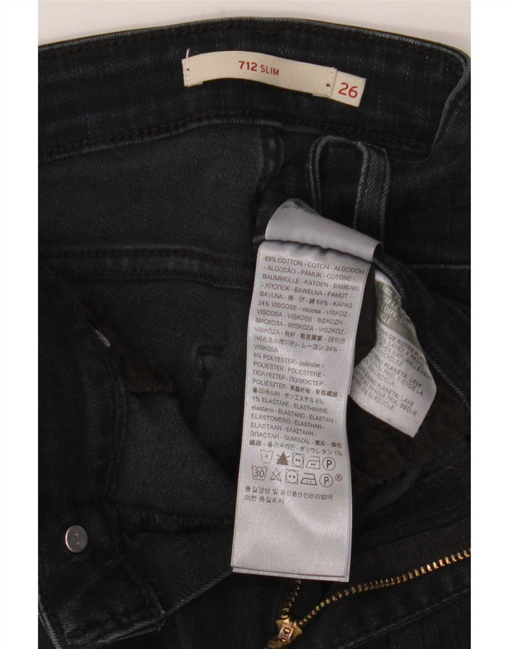 Levi's Dame 712 Slim Jeans W26 L27 Marineblå Bomuld