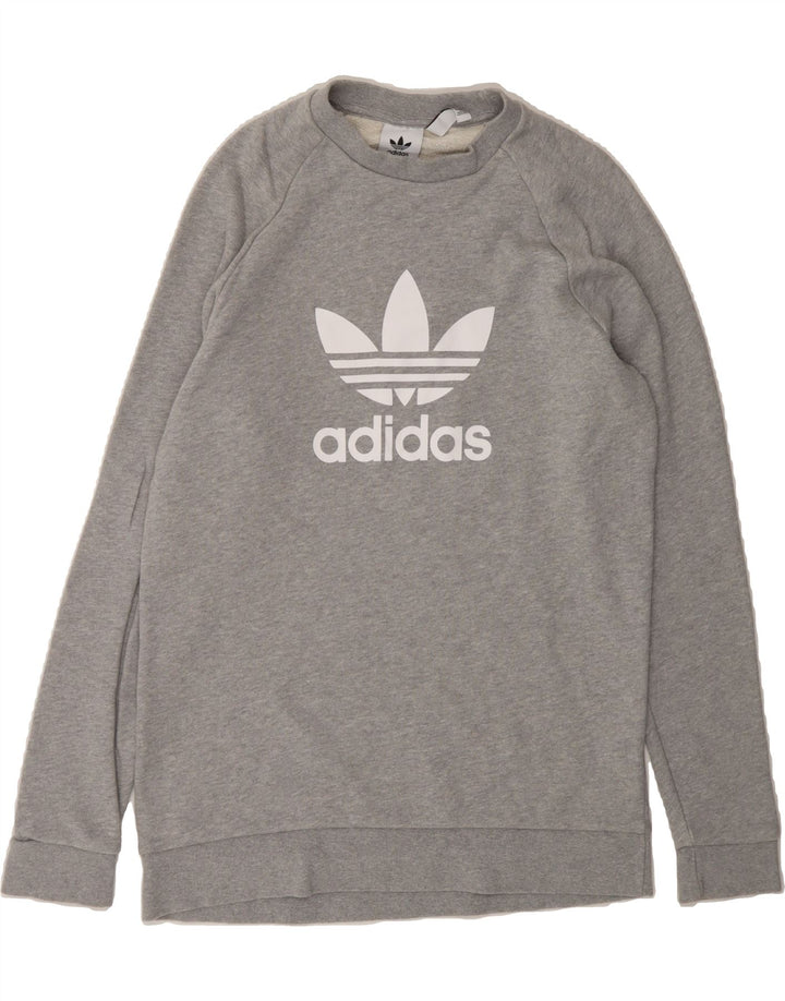 ADIDAS Mens Graphic Sweatshirt Jumper Medium Grey Cotton Vintage Adidas and Second-Hand Adidas from Messina Hembry 