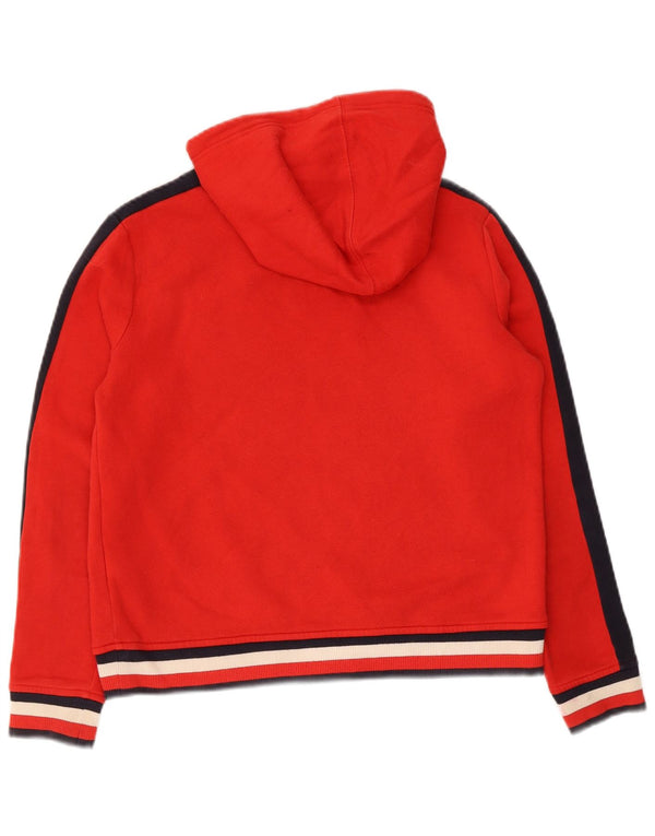 Tommy Hilfiger Womens Relaxed Fit Hoodie Jumper UK 6 XS Red Colourblock