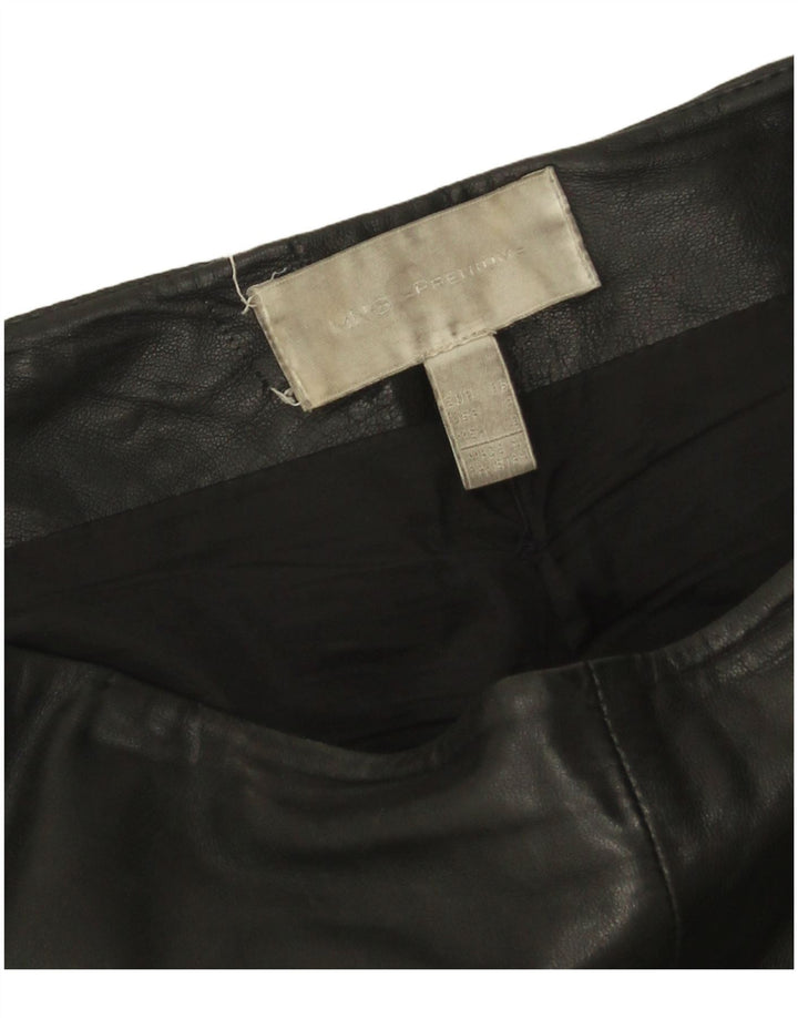 Mango Dame Slim Læderbukser EU 36 Small W24 L27 Sort Læder