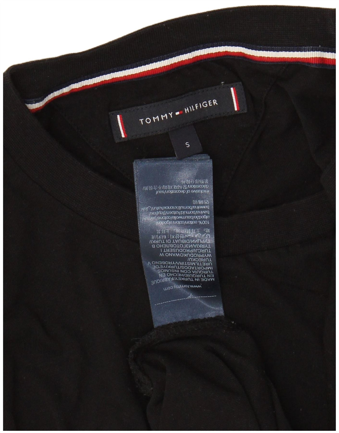 TOMMY HILFIGER Herre T-shirt Top Lille sort bomuld