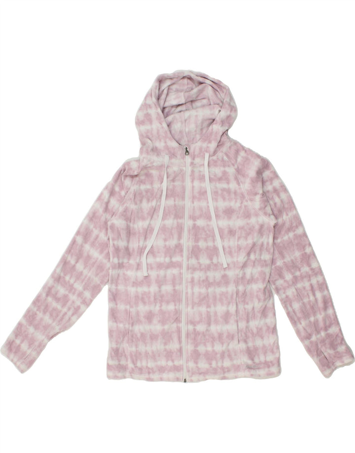 EDDIE BAUER Womens Hooded Fleece Jacket UK 16 Large Pink Tie Dye Polyester Vintage Eddie Bauer and Second-Hand Eddie Bauer from Messina Hembry 