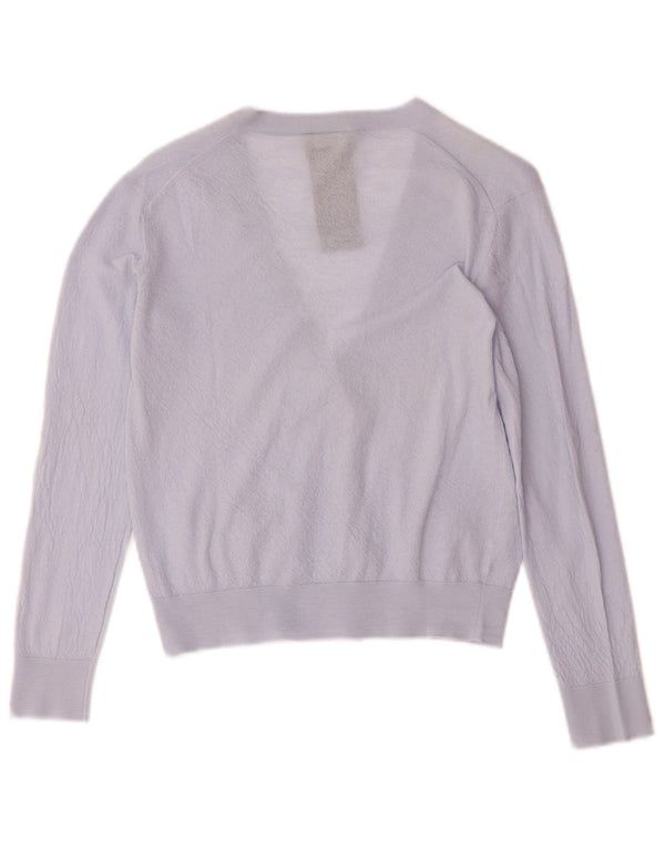 Giorgio Armani Dame Crop Cardigan Sweater IT 42 Medium Lilla Uld
