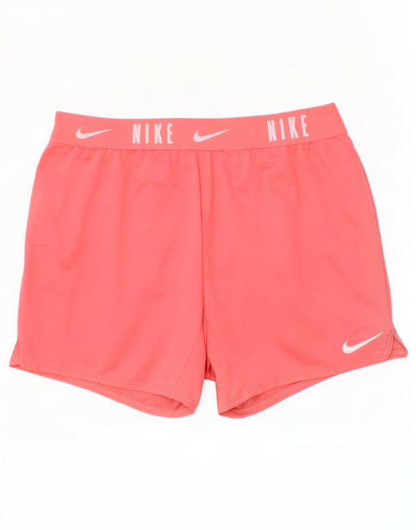 Nike piger Dri Fit grafiske sportsshorts 12-13 år store lyserøde polyester