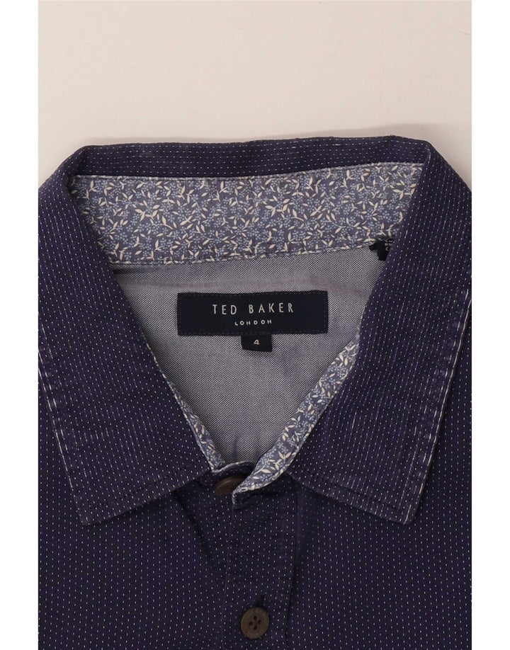 Ted Baker Herreskjorte str. 4 Large Navy Blue Spotted