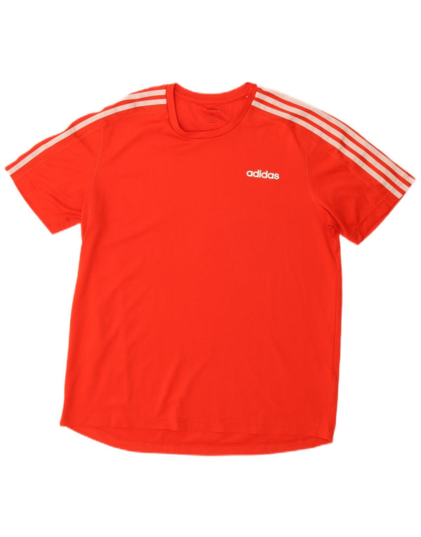 ADIDAS Mens Climalite T-Shirt Top Large Red Polyester
