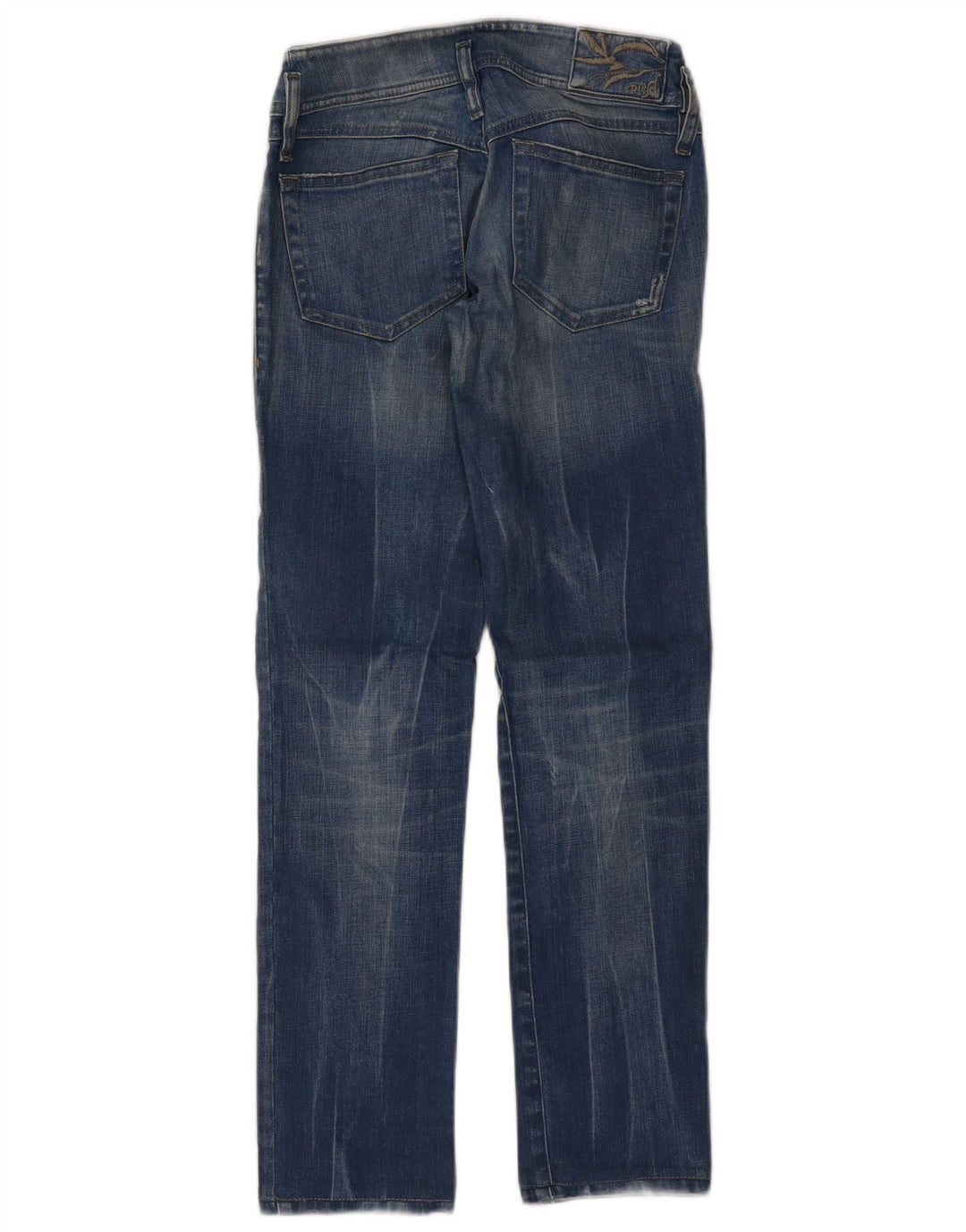 DIESEL Dame Matic Distressed Straight Jeans W26 L28 Blå Bomuld