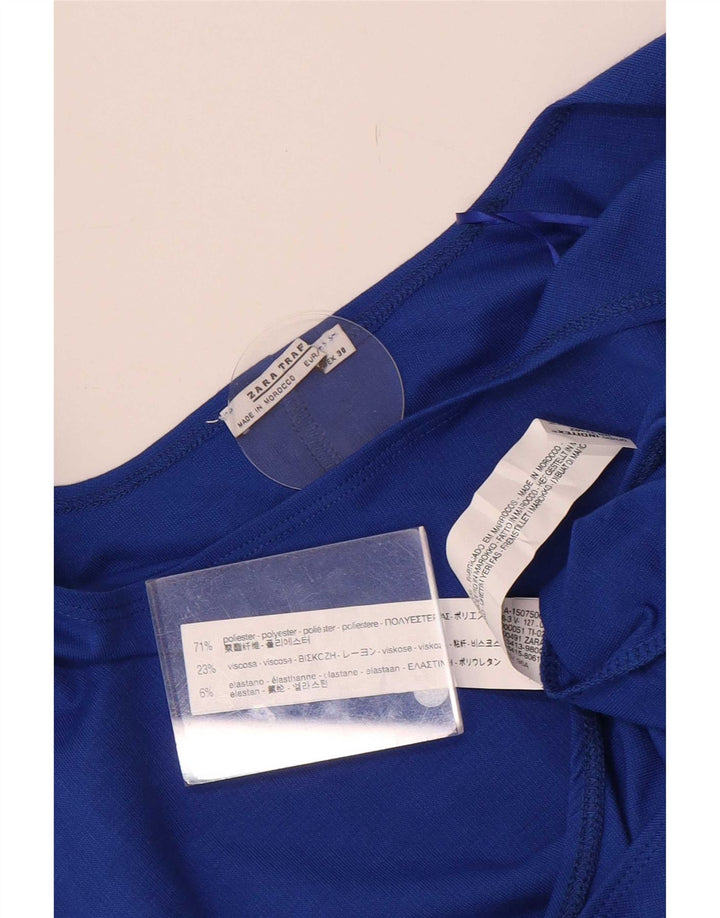 Zara Dame Trafaluc Ærmeløs Bodysuit UK 14 Large Blue Polyester