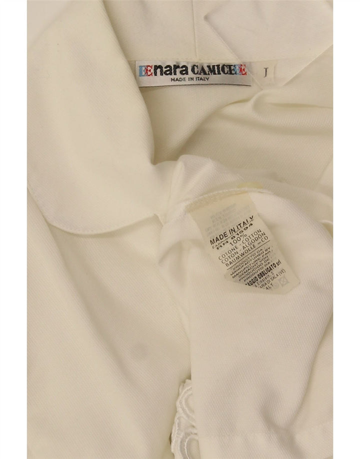 Naracamicee Kortærmet skjortebluse til kvinder UK 12 Medium White Bomuld