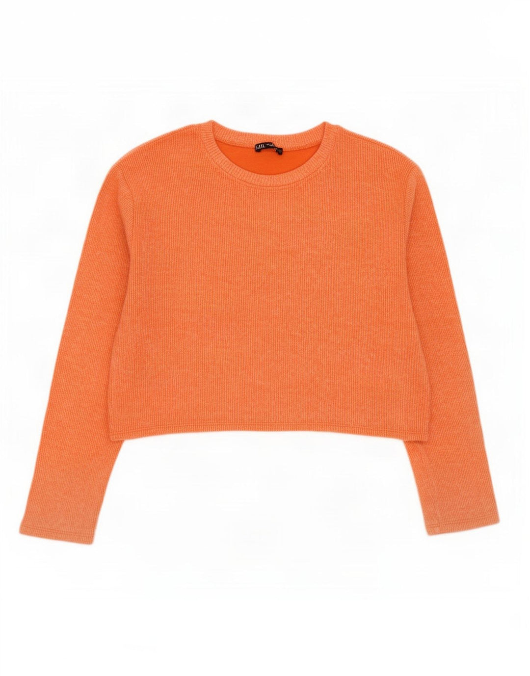 Zara Dame Crop Top Langærmet UK 14 Medium Orange