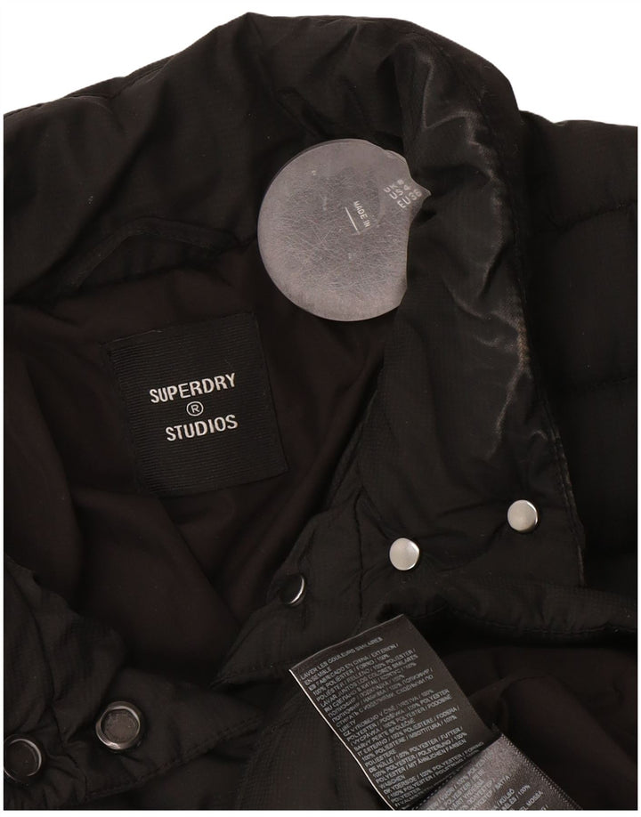Superdry Womens Crop Polstret jakke UK 8 Lille sort polyester