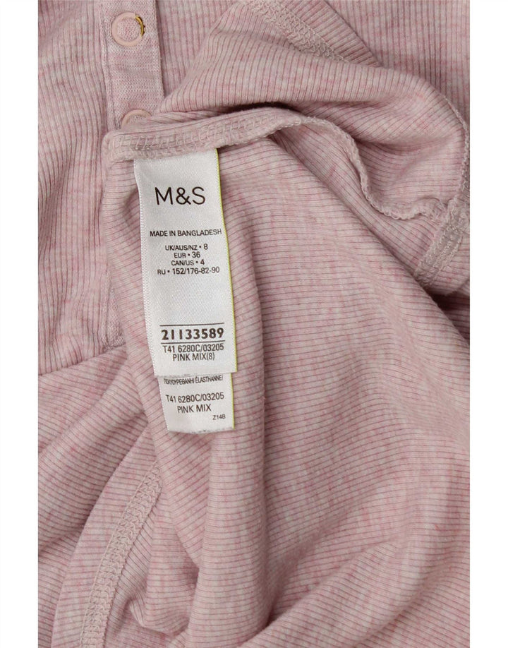 Marks & Spencer Dametop Langærmet UK 8 Small Pink Polyester