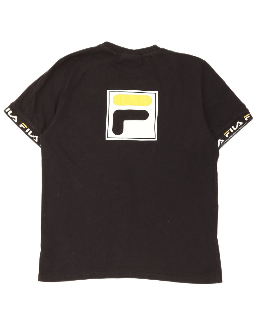 Fila Herre Grafisk T-Shirt Top Medium Sort Bomuld