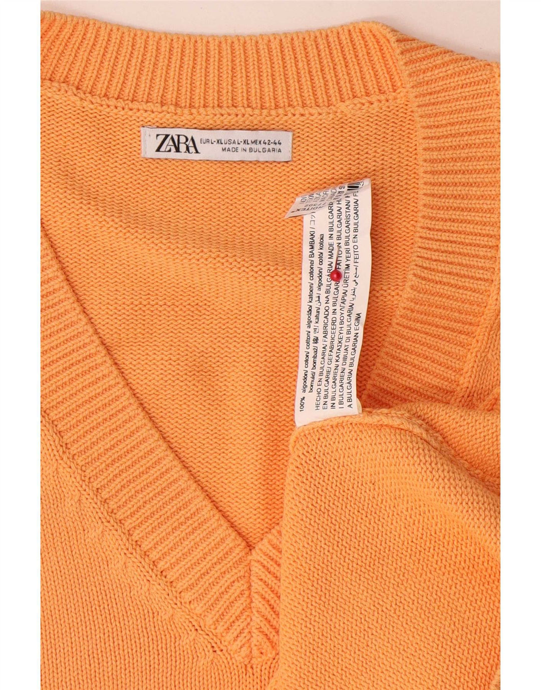 Zara Herrevest Tank Top XL Orange Bomuld