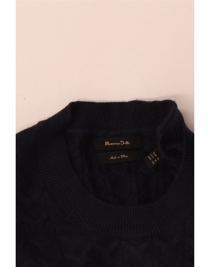 Massimo Dutti Herre Crew Neck Jumper Sweater XL Navy Blue Viscose