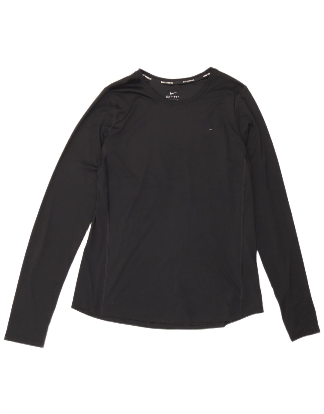 Nike Dame Dri Fit Top Langærmet UK 14 Stor Sort Polyester