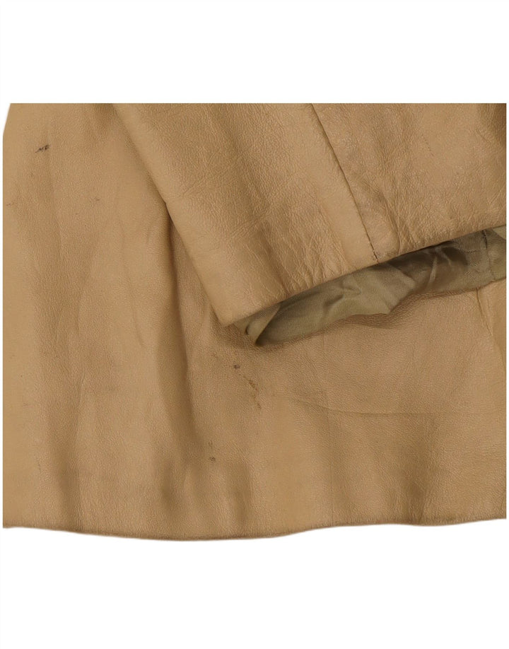 Vintage dame læderjakke IT 46 Large Beige