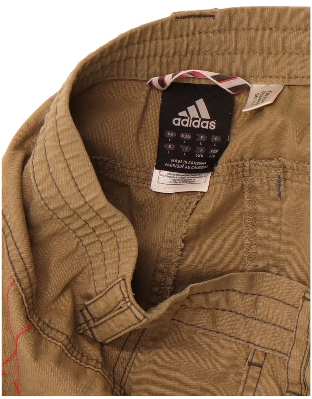 ADIDAS Herre Cargo Shorts Large W36 Khaki Bomuld