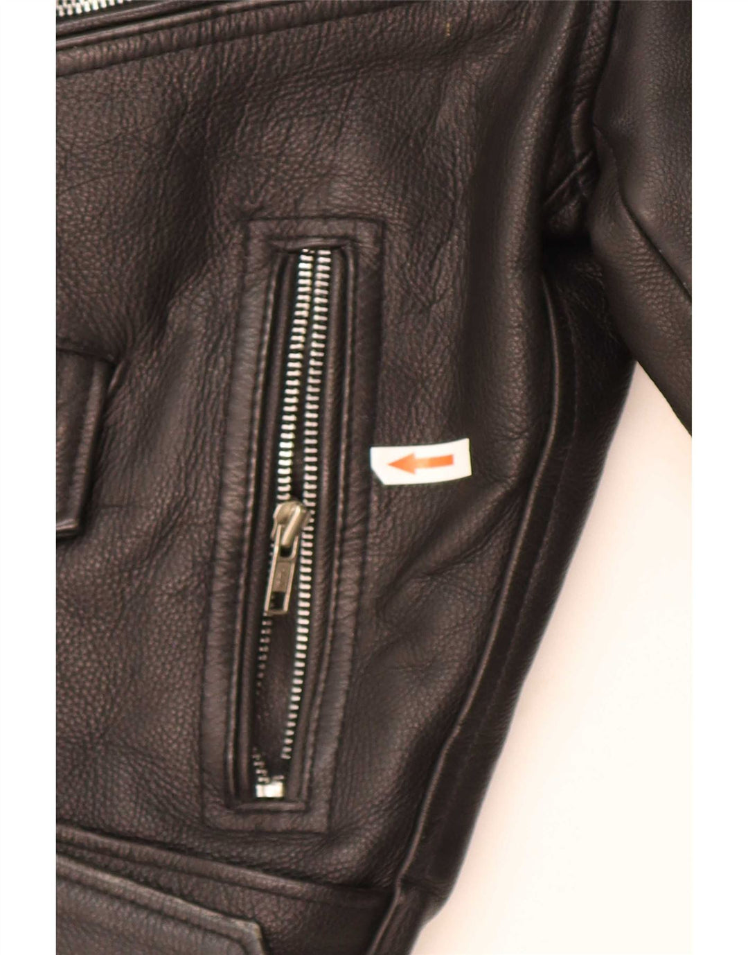 Vintage Herre Læder Biker Jacket UK 36 Small Black