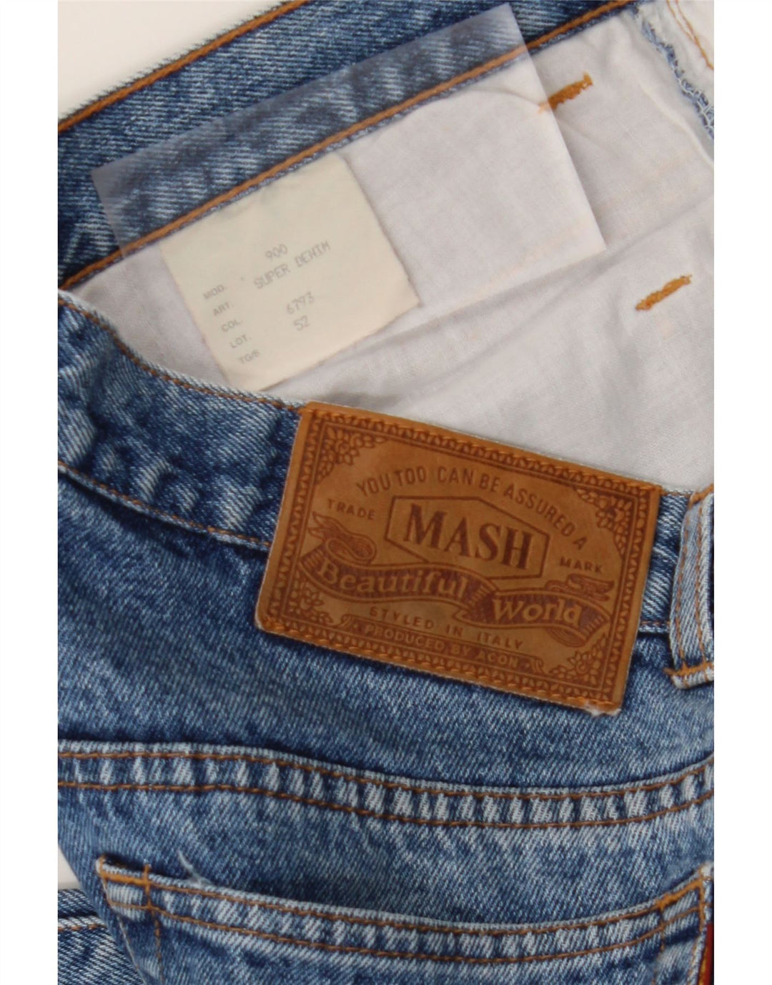 MASH Mens Straight Jeans W32 L30 Blue Cotton Vintage Mash and Second-Hand Mash from Messina Hembry 