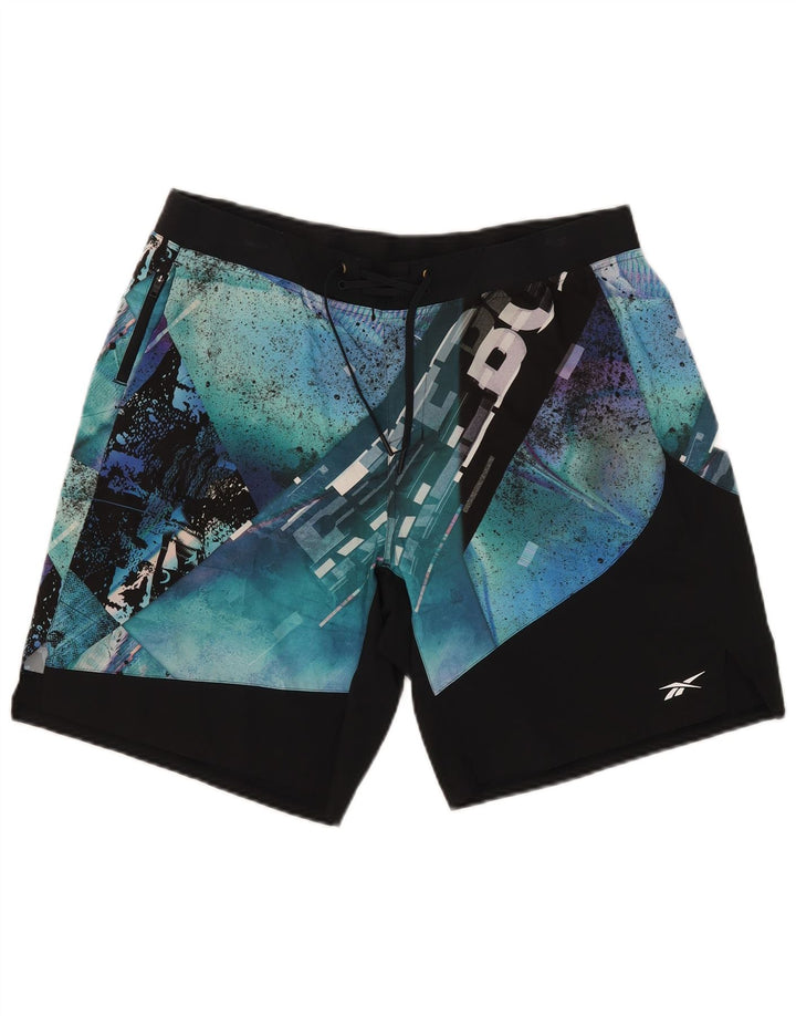 Reebok Herre grafiske badeshorts Store blå Colourblock Polyester