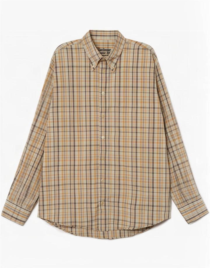 Barbour herreskjorte stor beige ternet